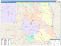 St. Landry Parish (County), LA Digital Map Color Cast Style